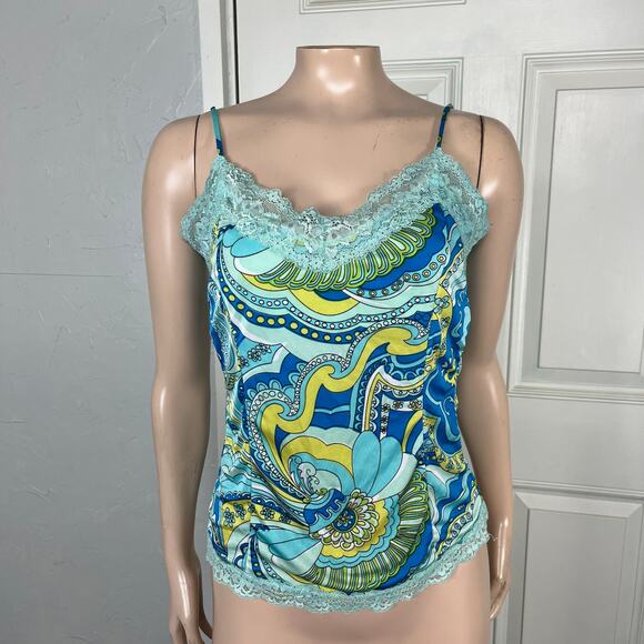 Vintage Y2k The Limited Tank top Shirt Sleeveless Polyester Retro Print Lace E9 - Picture 1 of 7